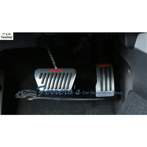 Don't need punch 2pcs/lot High quality Aluminium Alloy Gas pedal Brake Pedal for Mitsubishi ASX automatic transmission