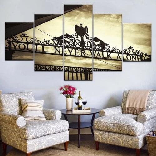 New 2021 Printing Canvas Painting Sports Liverpool Iron Gate You'll Never Walk Alone Art Home Decor Wall Poster Modular Picture
