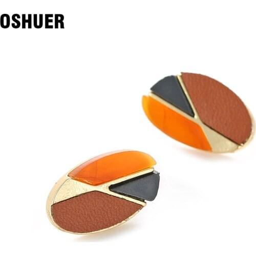 2020 New design mix color hot sale fashion Korean jewelry simple retro oval earrings green acrylic elegant earrings for women