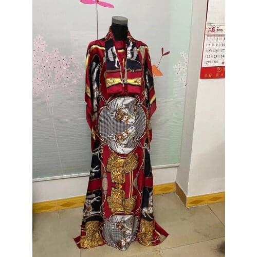 Dress Length 142cm, Bust:160cm 2021 New Fashion dresses Bazin Print Dashiki Women Long Dress/gown Yomadou Color Pattern oversize