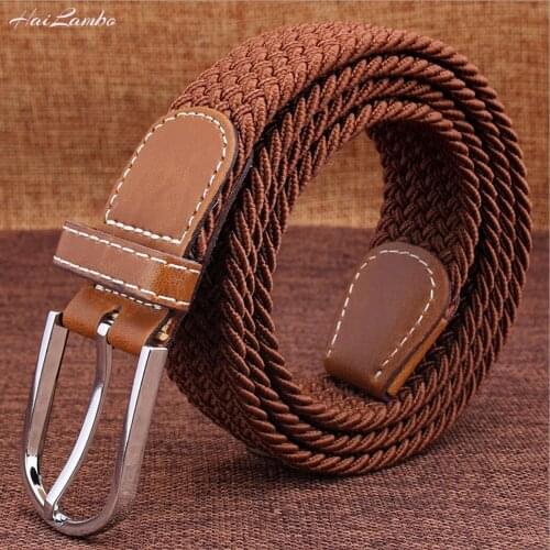 2020 New Arrival Fashion Casual Womens Fabric Elastic Knit Waistband Belts Stretch Knitted Waist Mens Belt Strap Pin Buckle