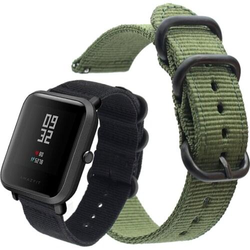 20mm Watch Bands for Xiaomi Huami Amazfit Bip Youth Watch Nylon Sport Metal buckle wrist Strap for Xiaomi Amazfit Bip Lite band