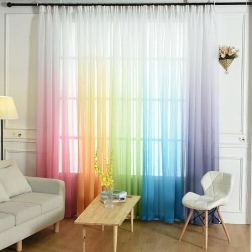 Luxury Curtains Europe Window For The Living Room Bedroom Cortinas Salon Perspective Solid White Customization Gradient Color