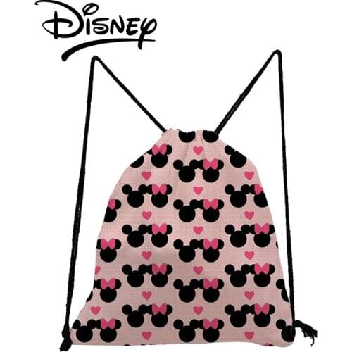 Disney Mickey Minnie Backpack Cute Child School Bag Casual Yoga Storage Bag High Quality Swim Drawstring Bag Girl Soft Back Bag