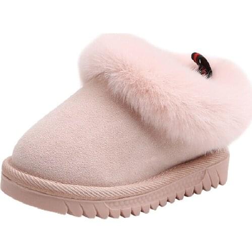 Baby Girl Snow Boots Children Girl Boys Boot Winter Warm Plush Fur Princess Shoes Kids Sneaker Lovely Toddler Soft Boots