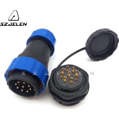 SD28TP-ZM , 9pin Male and female connector, Outdoor waterproof connector, panel mount 28mm, 9pin plug and socket IP68
