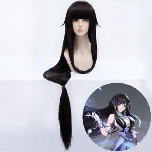 HSIU Brand Game King of Glory cosplay LOL Game skin Xishi cosplay wig Black long straight hair Fiber synthetic Hair