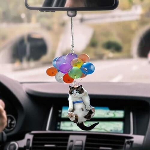Cute Anime Car Accessorie Cat Pendant Auto Rearview Mirror Pendant Birthday Gift Auto Decoraction Ornaments