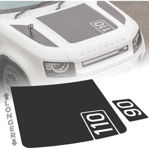 1 PCS Car Stickers Sport Front Engine Hood Decal Vinyl Graphics Front Hood 90 110 Car stickers For Land Rover Defender 110 2020