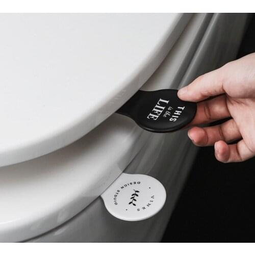 1 Pieces Household Anti-dirty Toilet Lid Lifter Toilet Cover Handle Self-adhesive Toilet Seat Lid Holder Device Bathroom Gadgets