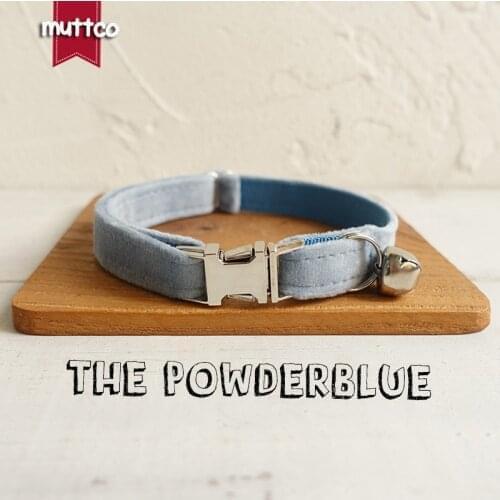 10pcs/lot MUTTCO Individual customized cat collar THE POWDERBLUE durable pet necklace collar for your house pet 2 sizes UCC081