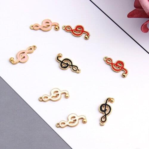 10pcs/lot New Arrival Musical Note Charms Enamel Alloy Charms Mix Colors for DIY Handmade Metal Charm Pendants Jewelry XL638