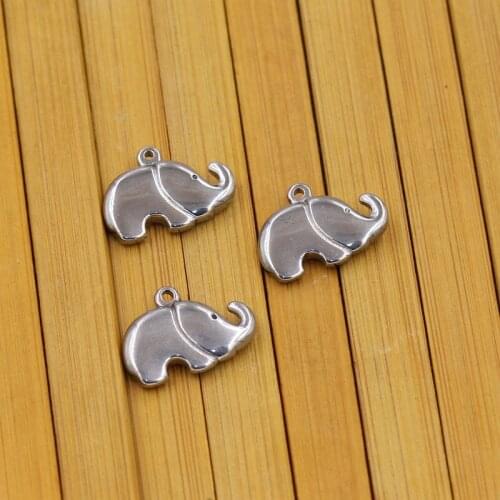 10 pieces/pack) stainless steel Elephant charms for DIY bracelet necklace accessories