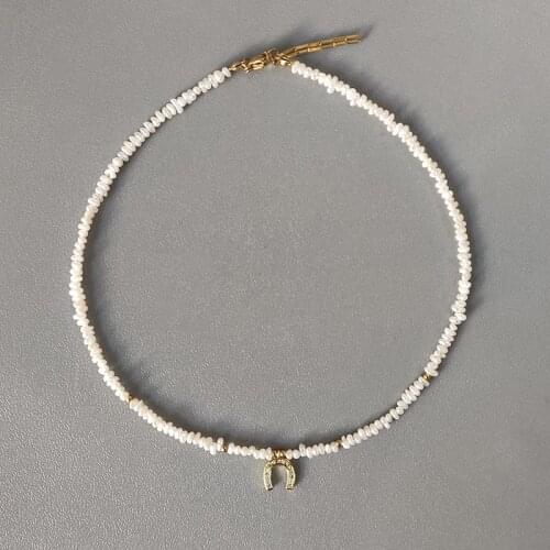 2021 Exquisite Tiny Freshwater Pearl Necklace For Women Fashion Glamour U-shaped Pendant Accessories Minimalism Choker чокер