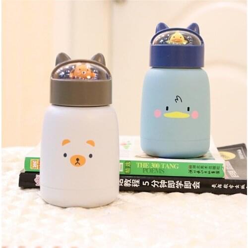 270ml Cartoon Mini Thermos Double Wall Stainless Steel Vacuum Flasks Portable Travel Childs Milk Thermal Cup Coffee Mug