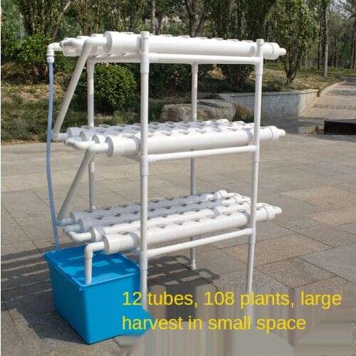 3 Layers 108 Holes 12 PVC Pipes Indoor Home Hydroponic Planting System Kit