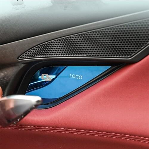 4PCS/SET Stainless Steel Carbon Fibre Silver Brush Black Blue Interior Door Bowl Protective Cover For Changan CS75 Plus CAA422