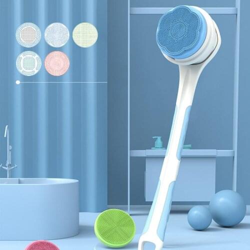 5 in 1 Electric Massager Silicone Bath Brush Back Scrubber Body Bath Brush Remove Exfoliating Scrub Spa Tool Long Handle