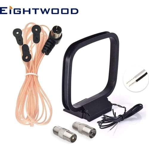 Eightwood FM Dipole Aerial AM Loop Antenna for Denon Pioneer Onkyo Yamaha Marantz AV Audio Vedio Home Theater Receiver Tuner
