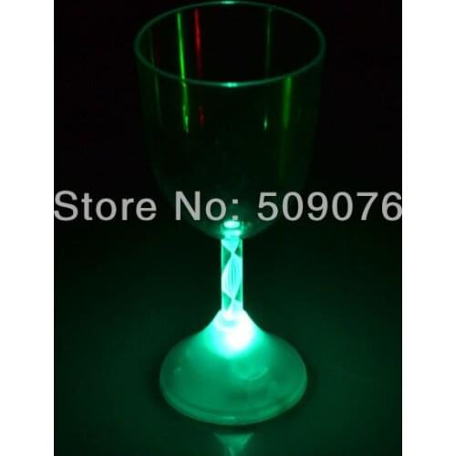 Free shipping 24pcs/lot 235ML/8OZ LED Goblet Wine Cup Mug Light Glow Flashing Cocktail Whiskey Drink Bottle