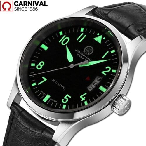 Carnival Brand Business Watch Man Luxury Fashion Sapphire Mechanical Automatic Wristwatch Waterproof Luminous Relogio Masculino