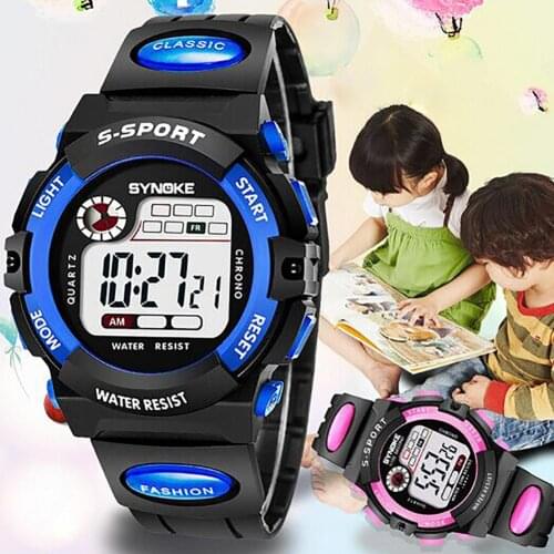 Fashion Boys Girls Kids Electronic Digital Alarm Calendar Waterproof Sports Wrist Watch New for Boys Girls Men Women Electronic