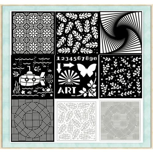 Creative Backdrop shape Plastic Spray Layering Stencils For DIY Scrapbooking Photo Album Decorative Drawing Sheet Template