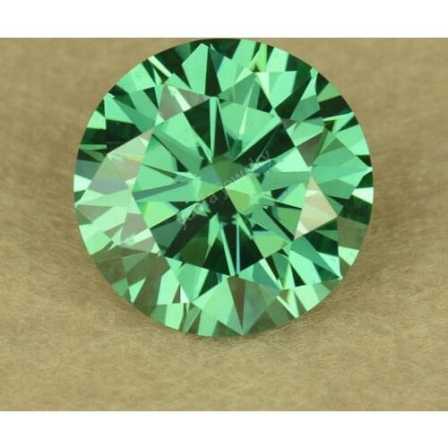Hot Sale 3.0mm~12mm Round Shape Brilliant Cut Synthetic Moissanites Gems Deep Green Moissanite Stone For DIY Jewelry Making