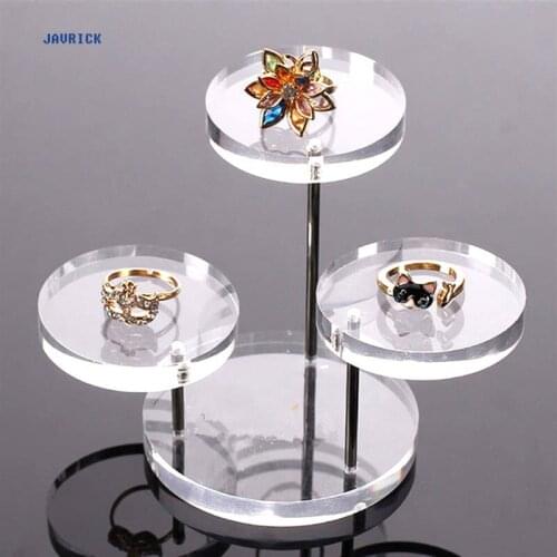 JAVRICK Acrylic Jewelry Display Necklace Bracelet Round Table Holder Stand Rack Case New