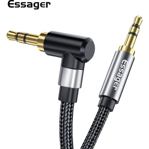 Essager AUX Cable Jack 3.5mm Audio Cable 3.5mm Jack Speaker Cable For Xiaomi Redmi Oneplus JBL Headphones Car AUX Adapter Cord