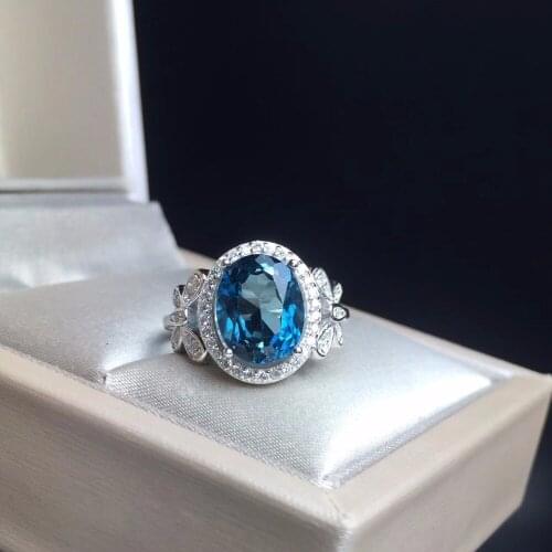 Natural Topaz Ring, 3 Carat, Bow Style, 925 Silver, Hot Sale