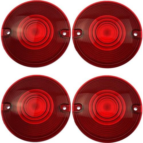 Motorcycle Turn Signal Light Lens Cover Motorbike 4PCS Headlight Covers Red For Harley Touring Road King Electra Glide Models