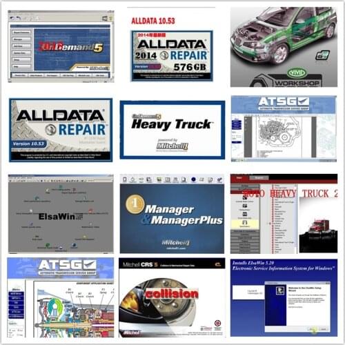 2021 Hot Alldata V10.53 OD5 2015 auto repair Software All data+AutoData++ElsaWin+Vivid+atsg 24 in 1tb hdd usb3.0 free shipping