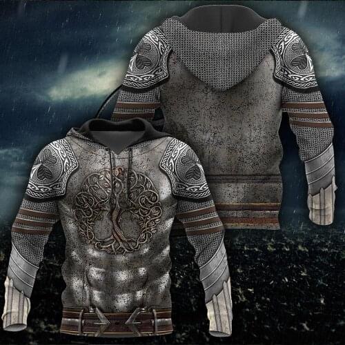 Viking Armor Warrior Knight 3D Jacket Men/women Harajuku Hoodie Unisex Casual Streetwear Sweatshirt Pullover Sudadera Hombre C85