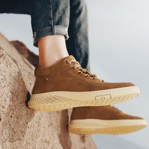 Shoes leather Mens sneakers sport 2019 trainers Men high mens designer deportivas top man hombre work walking hightop 2020 mens