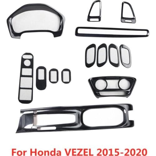 Carbon Fiber Printed Car Steering Wheel Sticker Outlets Gear Panel Cover Handles Moulding Trim for Honda VEZEL 2015 2016 -2020