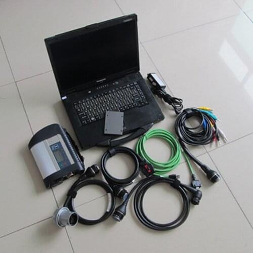 New OBD2 scanner 12V/24v MB STAR C4 for bens cars trucks with CF52 diagnostic Laptop