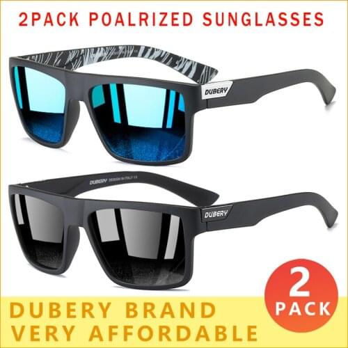 2 PACK Square Men Polarized Sunglasses High Quality UV400 Lens Fashion Sun Glasses Driving Travel Lightweight Frame Goggles CE
