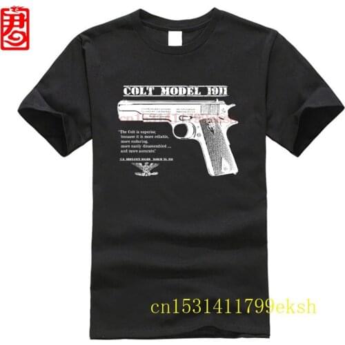 Original US Army Colt 45 1911 Pistol WWII T Shirt trigger safety grips