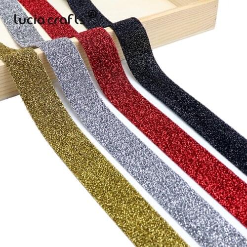 3yards 25mm Double Face Glitter Ribbons DIY Gift Wrapping Wedding Decor Sewing Garment Accessory Christmas Materials P0808