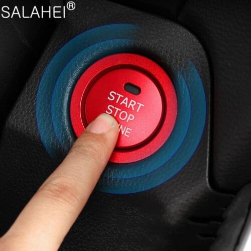Luxurious Car Accessories Styling One Click Start Stop Engine Button Ring Stickers Case For Toyota Rav4 2020 Auto Interior Style
