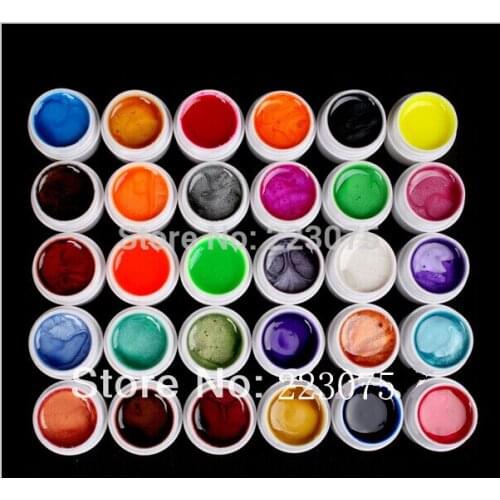 DIY New 30 PCS Mix Colors Pearls UV Builder Gel Acrylic Set for Nail Tips Nail Art