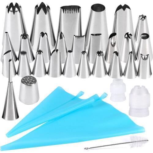 32Pcs Silicone Kitchen Accessories Icing Piping Cream Pastry Bag Flower Cream Nozzles Bag Tips Cake Decorating Tools