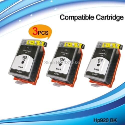 INK WAY 3 Pack inkjet cartridges with High Yield Chip for HP920XL BK used for HP officejet 6000/6500/6500A/7000/7500/7500A