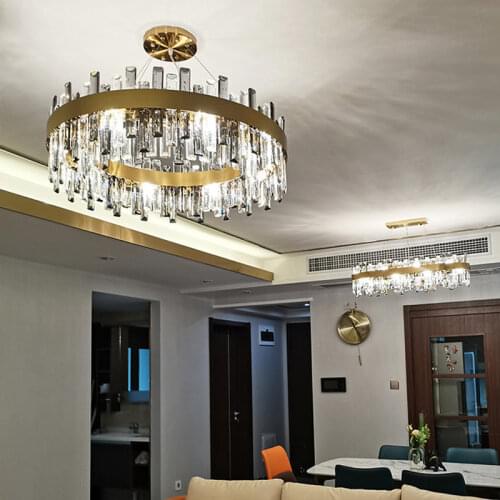 Light luxury living room chandelier post modern minimalist villa dining room lighting creative home room bedroom crystal lamp