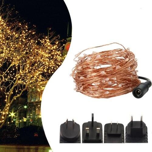 DC12V Led String Light 5/10/20/30/50M Waterproof Out/ Indoor Copper Wire Christmas Festival Wedding Party Home Decoration+Plug