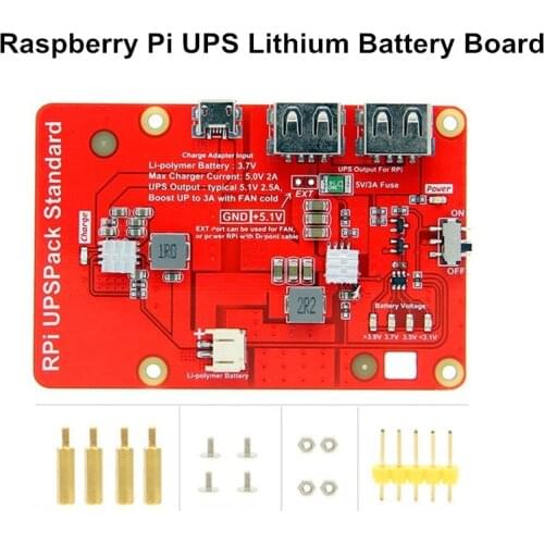 High Quality Charger Shield Battery Expansion Board Raspberry Pi UPS Lithium Battery Board for Raspberry Pi 3B+/3B/ 4B