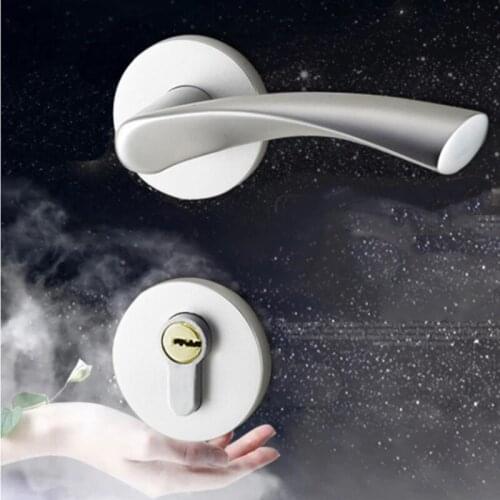 American Aluminum Interior Anti-theft Split Door Lock Bedroom Safety Mute Door Handle Lock Furniture Hardware Accessories