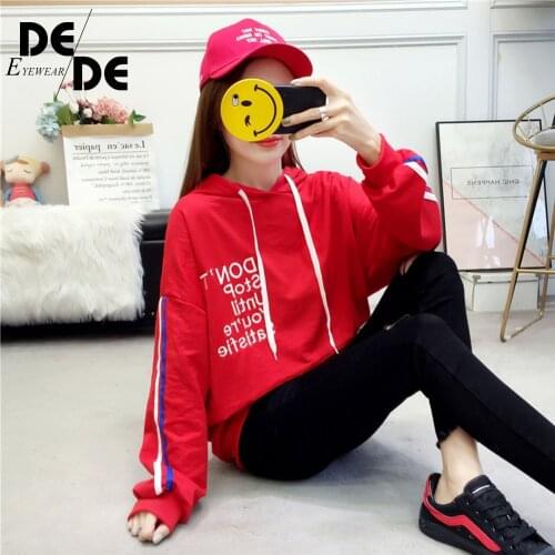 Letter womens hoodie winter elegant fashion casual hooded solid color womens long-sleeved womens sweatshirt