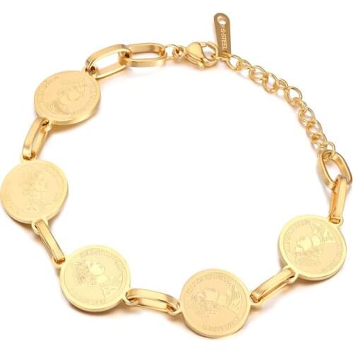 New Arrive Classic 5 Circles Empress Head Portrait Bracelet Stainless Steel Women Bracelet Jewelry Wholesale Jewelry